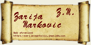 Zarija Marković vizit kartica